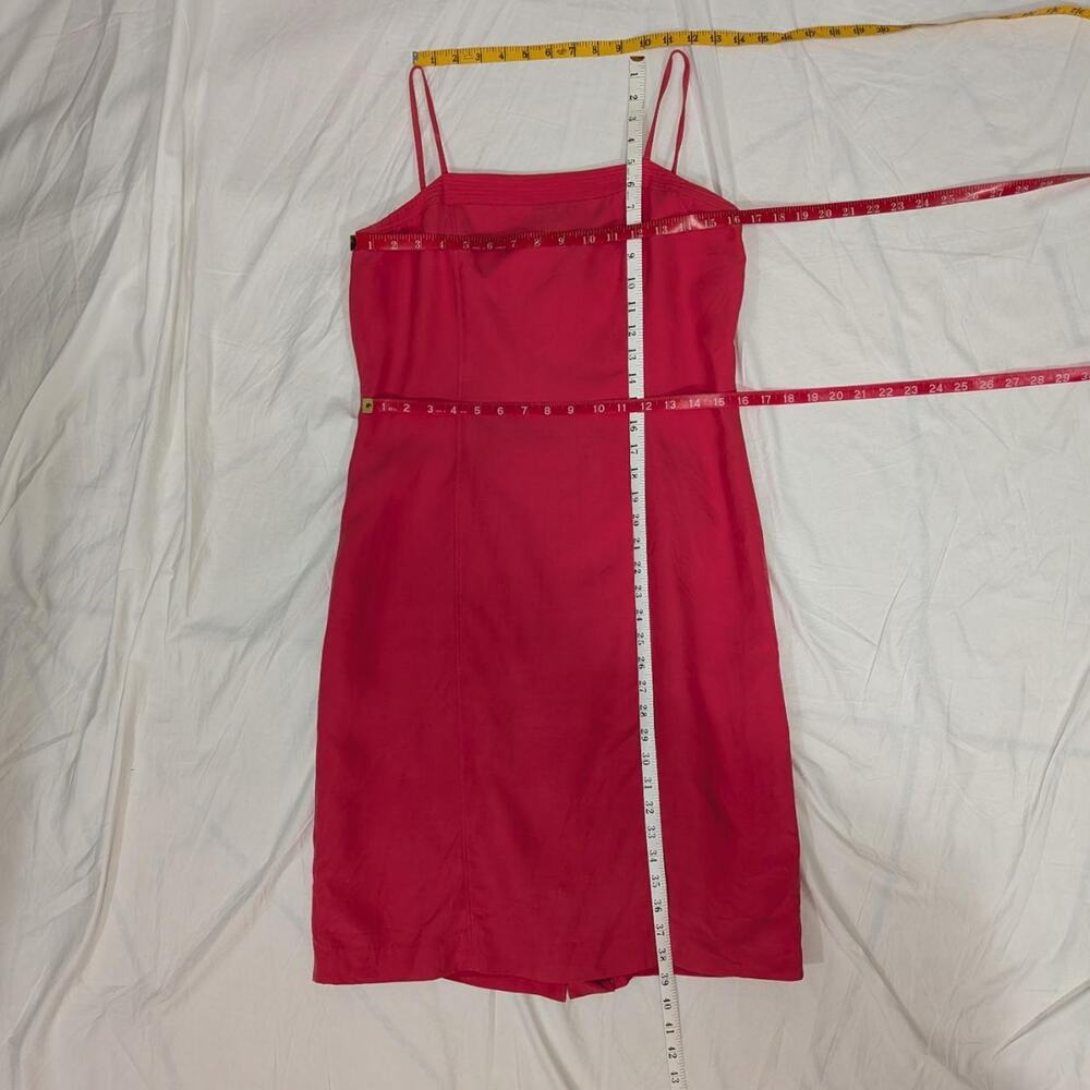Trio New York red silk‑cotton blend midi slip dress, size 12 - Picture 6 of 8